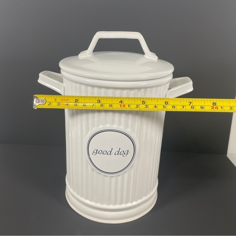 White Ceramic Dog Treat Jar - Picture 6 of 9